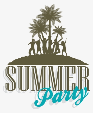 Party Silhouette Clip Art - Summer Beach Party Logo Png #4230788