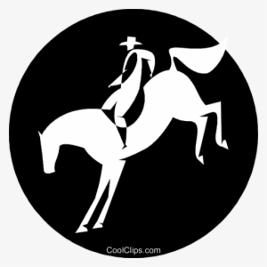 Cowboy On A Bucking Bronco Royalty Free Vector Clip - Illustration #4231643