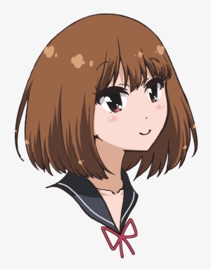 Brown Eyes Brown Hair Head Only Highres Medium Hair - Cartoon #4232889