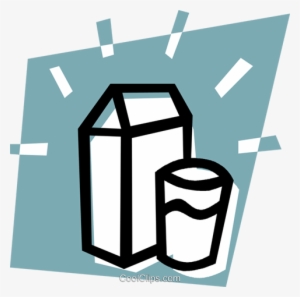 Caixa De Leite Com Um Copo Livre De Direitos Vetores - Caixa De Leite Png #4232932