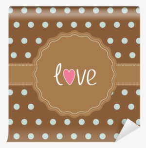 Brown Ribbon And Label With Word Love - Polka Dot #4233417