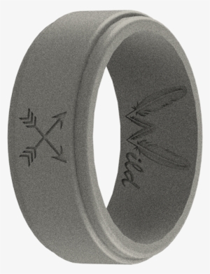 Men's Dusty Grey Arrow Silicone Ring - Ring #4233486