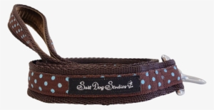 Classic Aqua On Brown Polka Dot Ribbon Dog Lead - Storage Basket #4233889