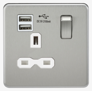 Screwless 13a 1 Gang Usb Switched Socket - Mls Wcb1099fs Screwless 13a 1g Switched Socket #4233945