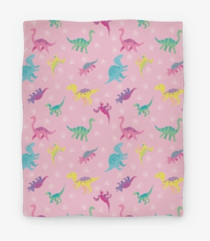 Cute Pastel Pixel Dinosaur Pattern Blanket - Blanket #4236261