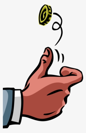 Vector Illustration Of Decision Making Hand Flipping - Coin Flip Png #4236858