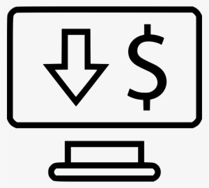 Stock Market Low Arrow Down Dollar Sign Comments - White Arrow Pointing Down #4238619