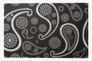 Retro Seamless Indian Black And White Paisley Vector - Black #4239146