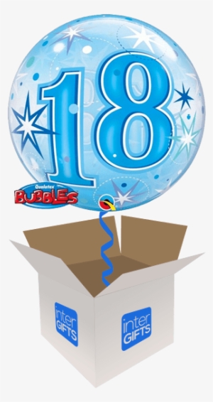22″ Blue 18 Bubble - Balloons 11th Birthday Png #4239251