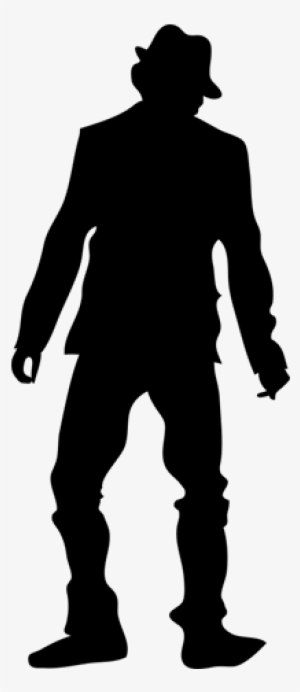 Vinilo Decorativo Silueta Vintage Hombre Sombrero - Silhouette #4240362