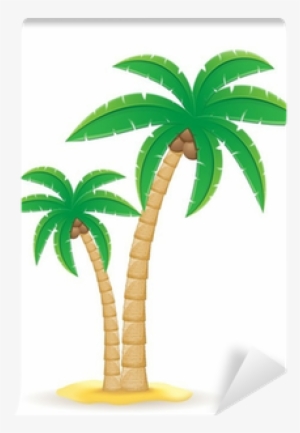 Palm Tropical Tree Vector Illustration Wall Mural • - Coconut Tree Clipart Png #4241012