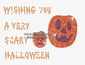 Wishing You A Very Scary Halloween Rhinestone Iron - Illustration #4241224