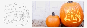 Just Click Here To Download And Print These Festive - Camper Pumpkin Carving Stencil #4241813