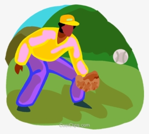 Baseball Player Catching A Ball Royalty Free Vector - Illustration #4241864