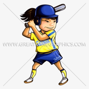 Girl Batter - Cartoon #4241889