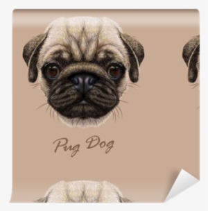 Vector Illustrative Portrait Of Pug Dog - Infographic Pug #4242044