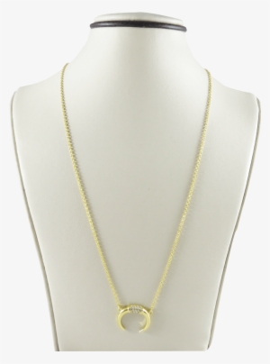 Cadena De Plata Con Baño De Oro Y Dije Luna Invertida - Locket #4242444