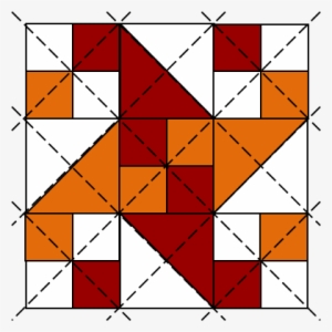 Red And Orange Water Wheel Patchwork Block - Red #4242817