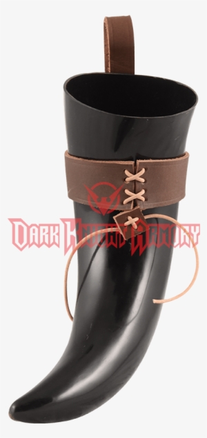 Halfdan Norse Drinking Horn With Leather Holder - Drinking Horn #4244551