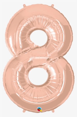Rose Gold Number Eight 86cm Foil Balloon - Number Eight Gold Foil Balloon #4247206