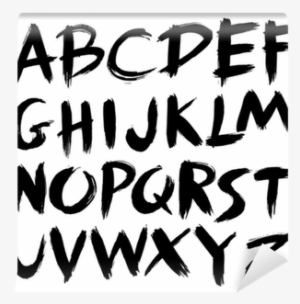 Hand Drawn Font,brush Stroke Alphabet,grunge Style - Paint Brush Font Style #4248799