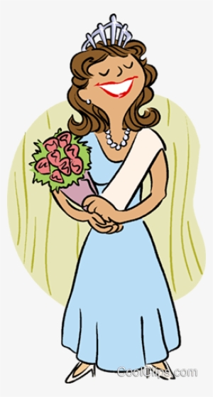 Beauty Queen Royalty Free Vector Clip Art Illustration - Beauty Pageant Clipart #4249720