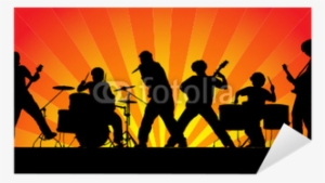 Silhouettes Of Six Musicians - Rock Band Silhouette #4250819