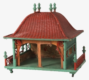 The Original Fabric On The Back Is In Good Faded Condition - Gazebo #4252233