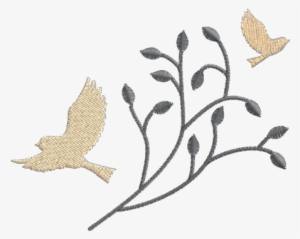 Pássaros Folhas - Embroidery #4252629