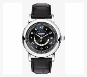 The Wristwatch Is Equipped With Two Different Time - Montblanc Star World-time Gmt 42 Black Dial 106464 #4252653