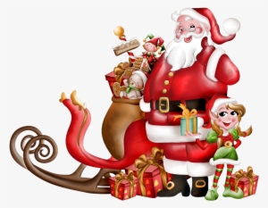Clipart Pere Noel Traineau - Papa Noel En Trineo Png #4253133