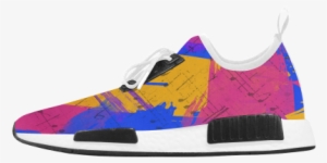 Groovy Paint Brush Strokes With Music Notes Women's - Pop Creation Womans High Top Shoes Twinkling Stars #4254198