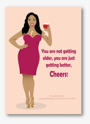 Birthday Card For Women Shows A Beautiful Curvy Black - Birthday Wishes ...