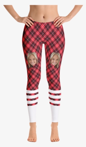 Ugly Leggings With Faces "red Plaid" - Imagineavalon Christmas Leggings, Christmas Clothing, #4255364