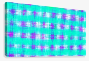 Plaid Pattern Graffiti Painting Abstract In Blue Green - Canvas Print #4255432