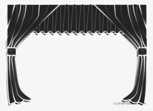 Movie Theater Curtains Tools Free Black White Clipart - Clip Art #4258693