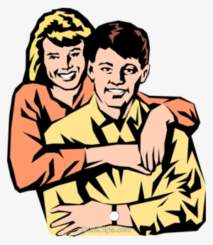 Husband & Wife Royalty Free Vector Clip Art Illustration - Hasband & Wife Vector #4258986