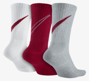 Dri- Fit Cotton Swoosh Hbr Crew Socks - Nike Dri Fit Socks Cotton Swoosh Red #4259266