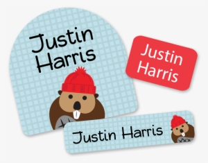 Day Camp Labels With Beaver And Toque - Cartoon #4259638