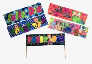 X 12 Banderin Mediano Feliz Dia - Happiness #4260474