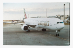 Boeing 777-300 Emirates On The Airport, Prague Canvas - Václav Havel Airport Prague #4260587