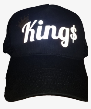 Image Of Black Reflective King$/queen$ Trucker Hat - Trucker Hat #4260630