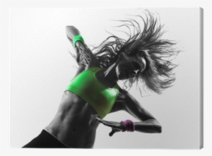 Woman Exercising Fitness Zumba Dancing Silhouette Canvas - No Joining Fee Fit4less #4261510