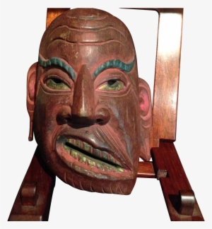 Japanese Antique Wood Noh Mask Of Genji Warrior - Genji Under The Mask #4261850