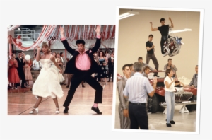 Left, Olivia Newton-john And John Travolta On Set Of - John Travolta Grease #4262098