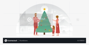 Family Decorating The Christmas Tree Illustration - Christmas Tree #4262613 Family Decorating The Christmas Tree Illustration - Christmas Tree #4262613