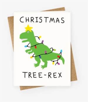 Christmas Tree Rex Greeting Card - Am On A Curiosity Voyage #4263072