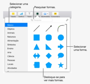 A Biblioteca De Formas, Com As Categorias Listadas - ทำ อักษร โค้ง Keynote #4264093