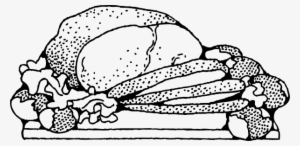 Steak Dinner Clipart Clip Art Library - Roast Beef Clipart Black And White #4265298