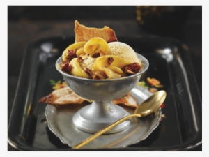 Ice Cream Scoops Topped With Cooked Apple Slices & - Caramel Apple #4266475 Ice Cream Scoops Topped With Cooked Apple Slices & - Caramel Apple #4266475